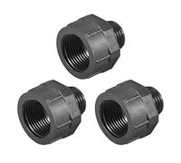 sourcing map Threaded Bushings Nylon Connector Adaptor M16 Outer Thread to M20 Inner Thread Black, 3 Pcs
