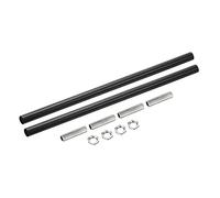 sourcing map Threaded Extension Rod, 9.8" Lamp Pipe with Connector Light Fixture Parts for Pendant Light Island Lighting Chandeliers Stems, Black 2 Set