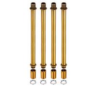 sourcing map Threaded Extension Rod Kit, M10x1mm Thread 150mm Long Coupling Nut Round Sleeve Connector with Threaded Pipe Hex Nut, Gold Bronze 4 Set