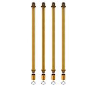 sourcing map Threaded Extension Rod Kit, M10x1mm Thread 300mm Long Coupling Nut Round Sleeve Connector with Threaded Pipe Hex Nut, Gold Bronze 4 Set