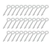sourcing map Threaded Eye Bolts M5x50 Carbon Steel Eye Hooks Screws with Hex Nuts for Metal Hook Wood Terminal Ring Hooks Hanging, Pack of 30