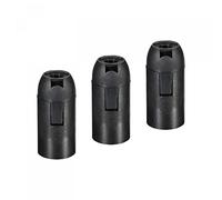 sourcing map Threaded Light Socket Base 250V E14 56x26mm Screw-in Bulb Lamp Holder for LED Retro Pendant Lights Black Pack of 3