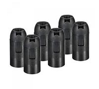 sourcing map Threaded Light Socket Base 250V E14 56x26mm Screw-in Bulb Lamp Holder for LED Retro Pendant Lights Black Pack of 6