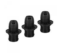 sourcing map Threaded Light Socket Base 250V E14 56x28mm Screw Thread 28mm Bulb Lamp Holder for LED Retro Pendant Lights Black Pack of 3