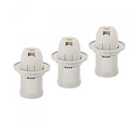 sourcing map Threaded Light Socket Base 250V E14 56x28mm Screw Thread 40mm Bulb Lamp Holder for LED Retro Pendant Lights White Pack of 3