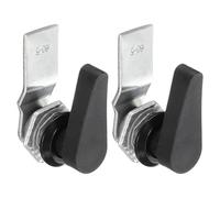 sourcing map Thumb Operated Offset Cam Lock, 5/7 Inch Cylinder Length Aluminum Alloy Handle Swing Knob Turn Lock for Electric Box Mailbox (Black, Pack of 2)