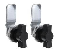 sourcing map Thumb Operated Offset Cam Lock, 5/7 Inch Cylinder Length Aluminum Alloy t Handle Swing Knob Turn Lock for Electric Box Mailbox (Black, Pack of 2)