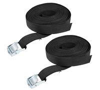 sourcing map Tie Down Strap Cam Buckle Lashing Strap 1" x 20Ft 176lb 80Kg Load Polypropylene for Moving Securing Cargo, Black, Pack of 2