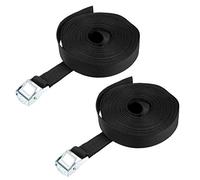 sourcing map Tie Down Strap Cam Buckle Lashing Strap 1" x 23Ft 176lb 80Kg Load Polypropylene for Moving Securing Cargo, Black, Pack of 2