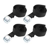 sourcing map Tie Down Strap Cam Buckle Lashing Strap 1" x 3.3Ft 176lb 80Kg Load Polypropylene for Moving Securing Cargo, Black, Pack of 4