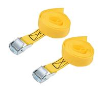 sourcing map Tie Down Strap Cam Buckle Lashing Strap 1" x 6.6Ft 550lb 250Kg Load Polypropylene for Moving Securing Cargo, Yellow, Pack of 2