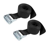 sourcing map Tie Down Strap Cam Buckle Lashing Strap 2" x 10Ft 1100lb 500Kg Load Polypropylene for Moving Securing Cargo, Black, Pack of 2