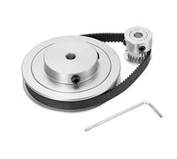 sourcing map Timing Pulley 20&80 Teeth 5mm Bore Synchronous Wheel with Belt and Wrench for 3D Printer, CNC Machine, 1 Set