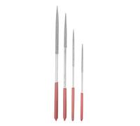 sourcing map Tipped Bead Reamer Beading Set with Red Plastic Handles for Enlarge Holes 4Pcs
