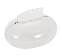 sourcing map Tissue Box Cover with Lid, Double Layer Round Tissue Box Holder Toilet Paper Dispenser for Bathroom Countertop Dresser, White