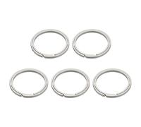 sourcing map Titanium Keychain Rings, 5 Pcs 1.18-inch Split Side Pushing Key Rings Split Key Ring Circle Assorted for Home Car Office Keys Attachment Key Chain, Silver