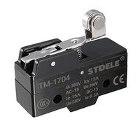 sourcing map TM-1704 SPDT 1NO+1NC Panel Mount Short Hinge Roller Lever Type Micro Limit Switch Screw Terminals