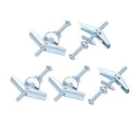 sourcing map Toggle Bolt Wing Nut Assortment Kit, 50 Sets 1/8x2 Inch Butterfly Toggle Anchors with Wing Nuts, Hex Nuts, Washers, Hollow Drywall Anchors