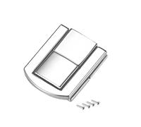 sourcing map Toggle Catch Lock, 25mm Retro Decorative Silver Tone Hasp with Screws for Suitcase Chest Trunk Latch Clasp, Pack of 4