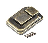 sourcing map Toggle Catch Lock, 38mm Retro Decorative Bronze Hasp w Screws for Suitcase Chest Trunk Latch Clasp, Pack of 2