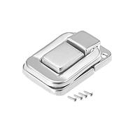 sourcing map Toggle Catch Lock, 40mm Retro Decorative Silver Tone Hasp w Screws for Suitcase Chest Trunk Latch Clasp, Pack of 10