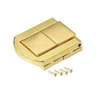 sourcing map Toggle Catch Lock, 43mm Retro Decorative Golden Hasp with Screws for Suitcase Chest Trunk Latch Clasp