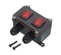 sourcing map Toggle Switch, Rocker Button Inline Cord Switch DPST ON/OFF IP65 Waterproof with Red Rocker Button AC125-250V 16-20A for Outdoor Electrical Appliances