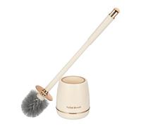 sourcing map Toilet Brush, Toilet Bowl Brush with Circular Single-layer Holder Cleaning Scrubber Set Long Handle Long-lasting Bristles for Household Bathroom Cleaner Accessories, Gold