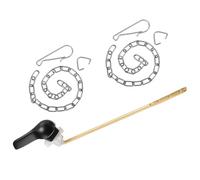 sourcing map Toilet Handle Replacement Kit, Universal Front Mount Toilet Bowl Handle Lever Side Mount Toilet Flush Handle with Stainless Steel Flapper Chains, Black