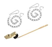 sourcing map Toilet Handle Replacement Kit, Universal Front Mount Toilet Handle Lever Side Mount Toilet Flush Handle with Stainless Steel Flapper Chains, Gold