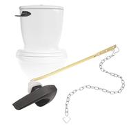 sourcing map Toilet Handle Replacement Kit, Zinc Alloy Toilet Handle Lever with Stainless Steel Flapper Chains Universal Front Mount Toilets Flush Lever Replacement, Black Bronze