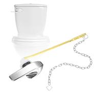 sourcing map Toilet Handle Replacement Kit, Zinc Alloy Toilet Handle Lever with Stainless Steel Flapper Chains Universal Front Mount Toilets Flush Lever Replacement, Electroplated Silver