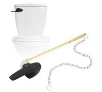 sourcing map Toilet Handle Replacement Kit, Zinc Alloy Toilet Handle Lever with Stainless Steel Flapper Chains Universal Front Mount Toilets Flush Lever Replacement, Matte Black
