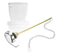 sourcing map Toilet Handle Replacement Kit, Zinc Alloy Toilet Handle Lever with Stainless Steel Flapper Chains, Universal Front Mount Toilets Flush Lever Replacement, Electroplated Silver