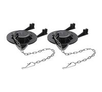 sourcing map Toilet Stopper Flapper, 2pcs Universal Toilet Flapper Replacement Fit 2" Flush Valve Toilet Leaking Flapper (Black, 4.21"x2.95")