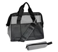 sourcing map Tool Bag Organizer, Large 12 Inch Wide Mouth 14 Pockets Oxford Fabric Waterproof Tool Bag Tool Tote Tool Storage Hand Bags with Tool Pouch Bag & Strap for Outdoor Repairman, Gray