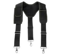 sourcing map Tool Belt Suspenders with 4 Attachment Loops Magnetic Wristband Movable Phone Holder Pencil Holder for Framer Carpenter Electrician Tool Belt, Black/Yellow