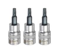sourcing map Torx Bit Socket 3/8" Drive T25,Star Head,3Pcs