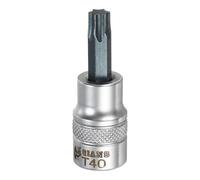 sourcing map Torx Bit Socket 3/8" Drive T40 S2 Steel Star Head Screwdriver Drill Bits CR-V Steel Socket Adapter for Home Auto Axle Hex Nuts Bolts Repair