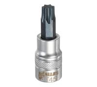 sourcing map Torx Bit Socket 3/8" Drive T45 S2 Steel Star Head Screwdriver Drill Bits CR-V Steel Socket Adapter for Home Auto Axle Hex Nuts Bolts Repair