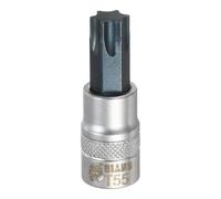 sourcing map Torx Bit Socket 3/8" Drive T55 S2 Steel Star Head Screwdriver Drill Bits CR-V Steel Socket Adapter for Home Auto Axle Hex Nuts Bolts Repair