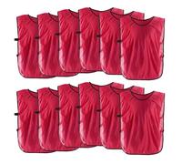 sourcing map Training Vest 27 x 18 Inch Soccer Sports Team Practice Jersey for Adult Youth Teen Basketball Football (Red, Pack of 12)