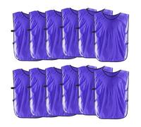 sourcing map Training Vest 27 x 18 Inch Soccer Sports Team Practice Jersey for Adult Youth Teen Basketball Football (Purple, Pack of 12)