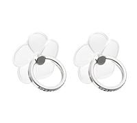 sourcing map Transparent Phone Ring Holder, Diamond Clear Finger Grip Stand for Phone, Case, Tablet (Leaves Shape)