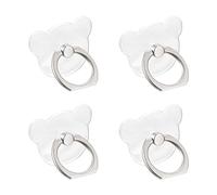 sourcing map Transparent Phone Ring Holders, Clear Finger Grip Stand for Phone, Case, Tablet (Bear Shape), 4Pcs