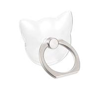 sourcing map Transparent Phone Ring Holders, Clear Finger Grip Stand for Phone, Case, Tablet (Cat Shape), 4Pcs