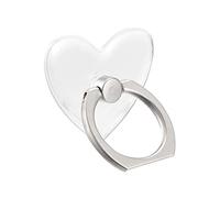 sourcing map Transparent Phone Ring Holders, Clear Finger Grip Stand for Phone, Case, Tablet (Heart Shape), 4Pcs