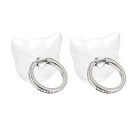 sourcing map Transparent Phone Ring Holders, Diamond Clear Finger Grip Stand for Phone, Case, Tablet (Cat Shape), 2Pcs