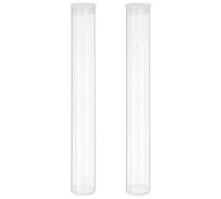 sourcing map Transparent Plastic Storage Tubes, 1 9/16" x 12"(40x300mm) Polycarbonate Clear Rigid Round Storage Tubing with Black Lid, 2 Set