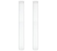 sourcing map Transparent Plastic Storage Tubes, 1 9/16" x 14"(40x350mm) Polycarbonate Clear Rigid Round Storage Tubing with Black Lid, 2 Set